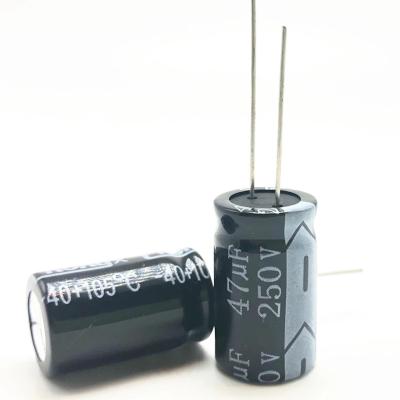 China New general purpose aluminum electrolytic capacitor 47 uF 250V 13*21mm 47uf 250v 250V 47UF electrolytic capacitor for sale