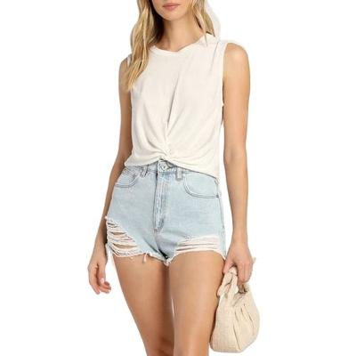 China New Solid Color Chiffon Shirt Show Neck Sexy Round Waist Anti-Static Sleeveless Top Ladies Summer Street Shirt Casual Loose Top for sale