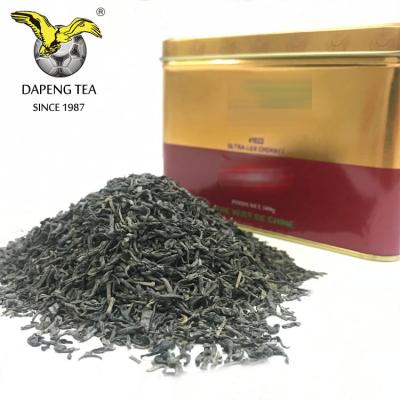 China Africa market Algeria Mauritania Mali premium organic tea top green tea chunmee 41022 25g 100g loose box with free samples for sale