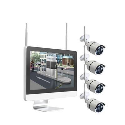 China Hot selling 15inch lcd monitor built-in wifi nvr kit and ip camera vandal proof set for sale