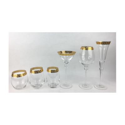 China Crystal Glass Horn Cup All Wine Glass Custom Gold Plated Size Wine Wedding Loose Crystal Gold Rim Glass for sale