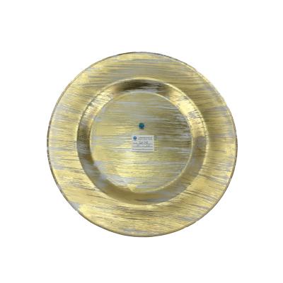 China Art Decor Most Popular Factory Outlet Frame Gold Glass Plates For Decoration for sale