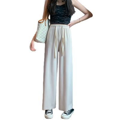 China Anti-Wrinkle Summer Women's Casual Wide Leg Pants Women's High Waist Frosted Straight Leg Pants for sale