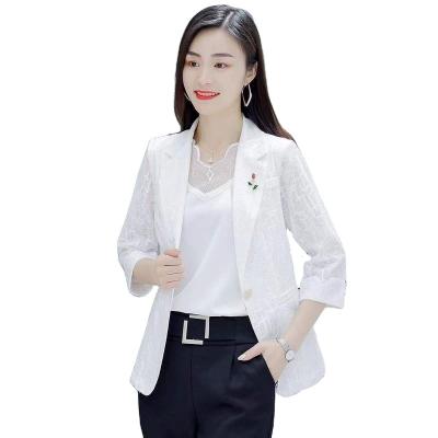 China Summer Korean Version Breathable Small Fashion Thin Show Lace Suit Thin Splicing Jacket for sale