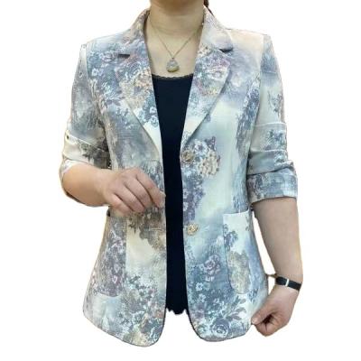 China Hot Summer Women's Breathable Blazer Printed 7 Minute Loose Casual Sleeves Women's Blazer for sale