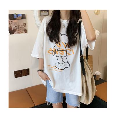 China 2022 Breathable Hot Selling Wholesale Women's Custom Design Cartoon Plus-size T-shirts Comfortable Summer Breathable for sale