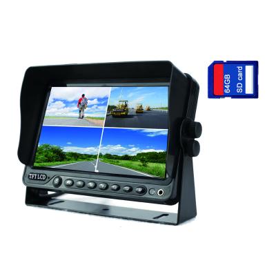 China 7 Inch Screen Heavy Duty Vehicle Monitor 4CH AHD Remote Control Parking Recorder DVR for sale