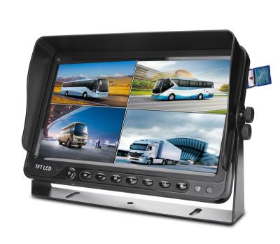 China 5inch/7inch/9inch/10.1 inch AHD Quad Car Monitor 4 Channel Remote Control Video Recording for sale