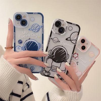 China New Anti-drop Case For Iphone 13 Pro Max Cute Astronaut Clear Matte Cell Phone Case For Iphone Xs Se Plus Max 11 12 13 8 7 for sale