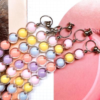 China Cute Colorful Beaded Crystal Beaded String Wristband Cell Phone Chains for sale