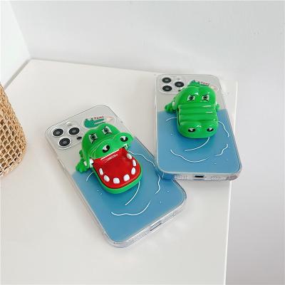 China Creative hot sale Anti-fall bite crocodile phone case 7 8 plus for iPhone12/11/13 pro 12 13 max mini for sale