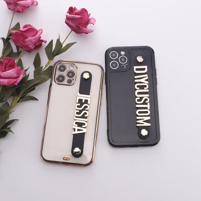 China parchute personalized name letter strap TPU phone case with package for iphone 11 12 13 pro max for sale