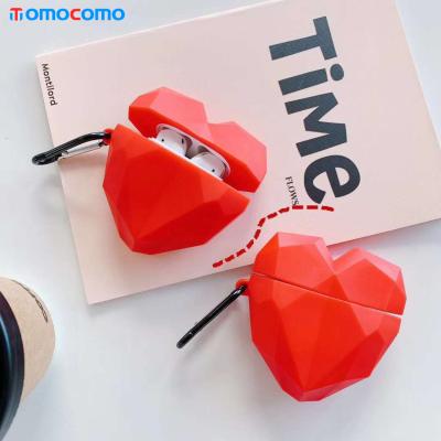 China For TOMOCOMO Earphone Silicone Love 3d Red Heart For Airpods Pro Case for sale