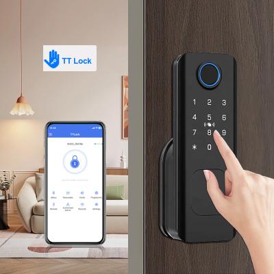 China Digital High Security Deadbolt Door Locks TTLock Fingerprint NFC Password Card Unlock for sale