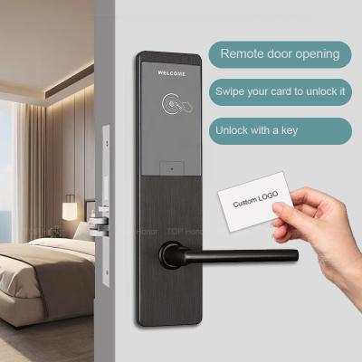 China Half Handle Hotel Smart Door Lock Brushed Zinc Alloy RFID Card TT Lock Access for sale