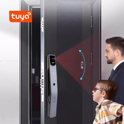 China Full Auto Face Recognition Door Lock Tuya Anti Peep Smart Password Front Door Lock zu verkaufen