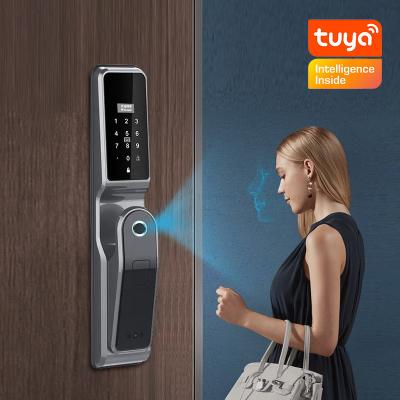 China Digital Facial Recognition Automatic Front Door Lock Anti Peep Password Smart Lock zu verkaufen