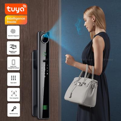 China Luxus Smart Digital Door Lock Tuya Ekey Fernbedienung Zugriff mit Gesichtserkennung zu verkaufen