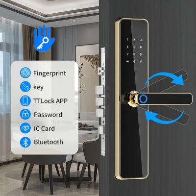 China SUS 304 Stainless Steel Front Door Lock Biometric Code Card Key Access for sale