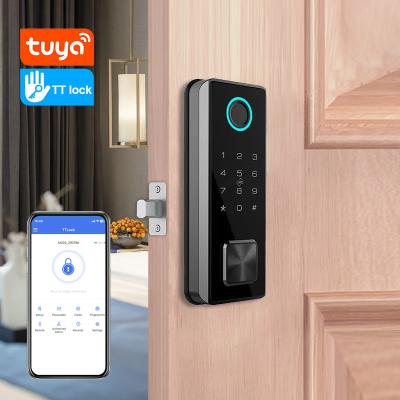 China Office Automatic Digital Biometric Deadbolt Door Lock TTLock Code Card Key Unlock for sale