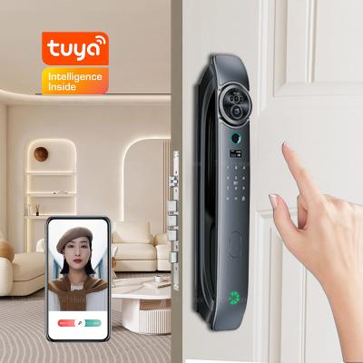 China Full Automatic Tuya App Door Lock Intelligent 3D Face Biometric Front Door Lock zu verkaufen