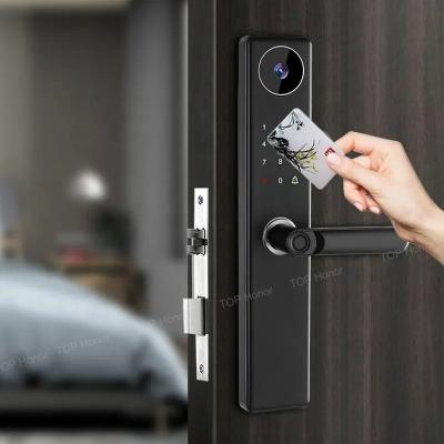 China TH-698BL Front Door Digital Lock with LCD Monitor for sale