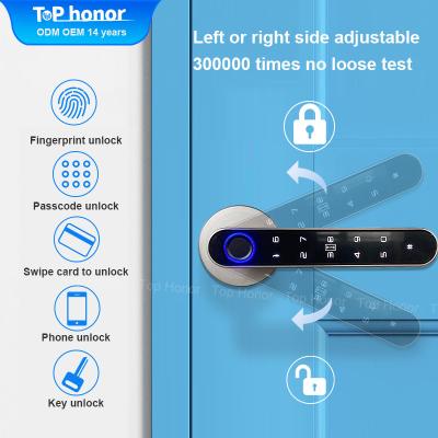 China Easy Installation Tuya App Door Lock Biometric Bluetooth Fingerprint Touch For Home zu verkaufen