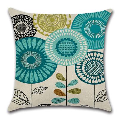 China Sustainable Rustic Style Pillow Case Abstract Flower Pillow Cover Sofa Floral Cushions Cover for sale