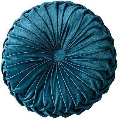 China Anti-Static Round Tile Handcrafted Pumpkin Velvet Home Decorative Pillow Back Cushion 14.1