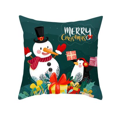 China Sustainable Snowman Pillow Case Plush Polyester Pillowcase For Kids Room Sofa 45x45cm for sale