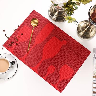 China Durable Red PVC Place Mat Heat Insulation Non-Scalding Anti-Scalding Western Place Mat for sale