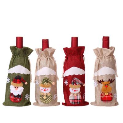 China Christmas Home Decor Christmas Decorations for Wine Bottle Cover Snowman Gift Holders Home Decor for sale