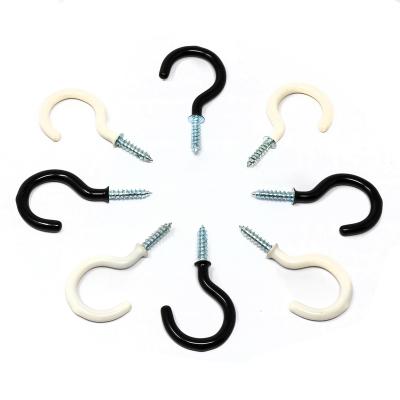 China Hot Selling Black And White General Industry Cup Plastic Hook Screw Sharp End for sale