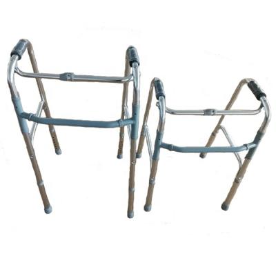 China Aluminum Folding Walking Aid Walker Frame For Disabled Lightweight Standing Aid Hospital Equipment for sale