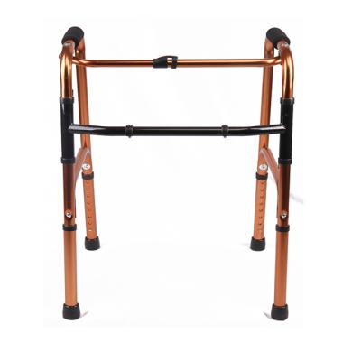 China Aluminum Alloy Bronze Folding Walking Aid Walker For Disabled for sale