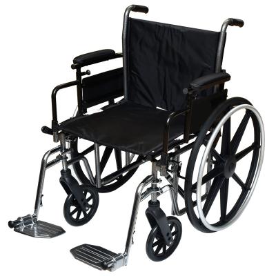 China 2019 Chinese manufacturer W52 manual wheelchair steel manual wheelchair with detachable desk arm and rotatable legrest for sale