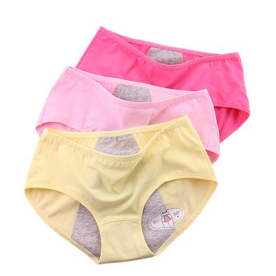 China Antibacterial Women's Cotton 3 Layer Leak Proof Menstrual Period Panties Underwear for sale