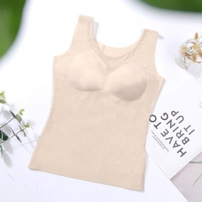 China Antibacterial Breathable Yoga Top With Seamless Reversible Shapewe Women's Seamless Breast Pad Tank Top Bra for sale