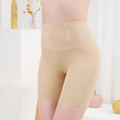 China Breathable woman ice silk safety traceless panties lace up underwear insurance nylon gaiters shaping pants for sale