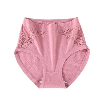 China Antibacterial Cotton High Quality Plus Size Soft Fashion Lace Waist Woman Briefs Comfortable Nderwear for sale