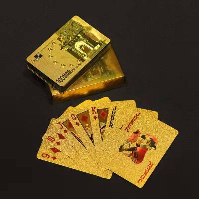 China Entertaiment Playing Cards Wholesale Customized Poker Game 24K Gold Foil High Quality Playing Card for sale