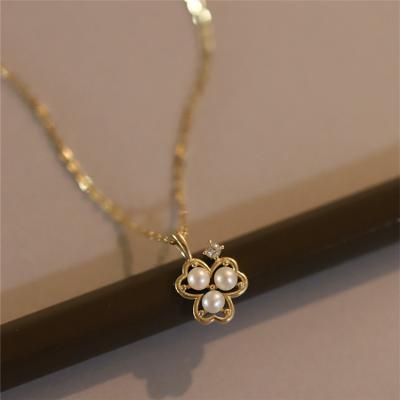 China Vintage 2022 S925 Shell Pearl Jewelry Minimalist Women Geometric Charm Necklace for sale