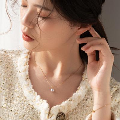 China Fashion Jewelry Design 925 Sterling Silver Women's Fashion Flower Pearl Necklace for sale