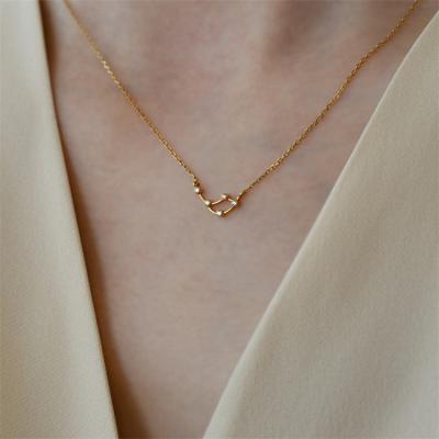 China Trendy Simple Design Jewelry Minimalist Silver Gold Plated Zodiac Necklace for sale