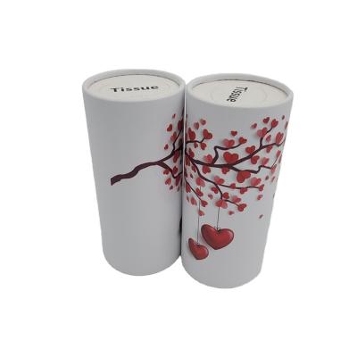 China Disposable Car Tissue Tissue Box Custom Color Print Cylindrical Tissue Box Holder for sale