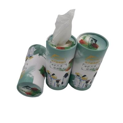 China Round Box Tissue Container Facial Tissue Travel Size For Car Cup Holder for sale