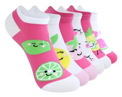 China Yiheng Breathable Breathable Classic Jacquard Fruit Design Socks Women Customized No Show Sock for sale