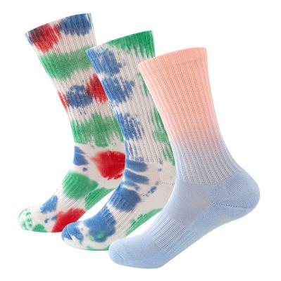 China Yiheng Sporty Different Colors High Quality Women Ladies Crew Fashion Socks Knotted Dyed Socks for sale