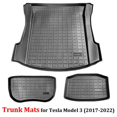 China Business/2022 Luxury Rear Trunk Mats For Tesla Model 3 Strip Cargo Storage Mat Protector Cover Accessories Front Trunk Frunk Mat Car for sale