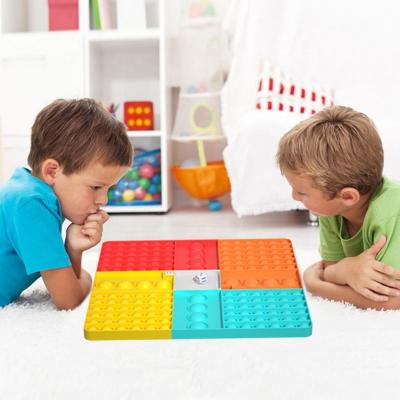 China Wonderful Gift Rainbow Chessboard Push Up Sensory Toys Great Noise Game Push Bubble Stirrer Toy For Playing With Friends for sale